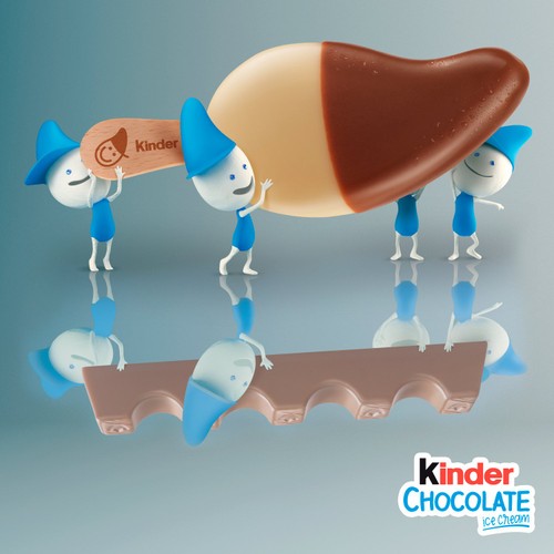 Kinder Chocolate Ice Cream Sticks   4 x 55ml