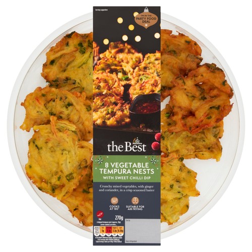 Morrisons The Best 8 Vegetable Tempura Nests with Sweet Chilli Dip 270g