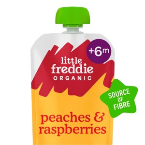Little Freddie Organic Peaches & Raspberries Baby Food Pouch 6+ Months 100g