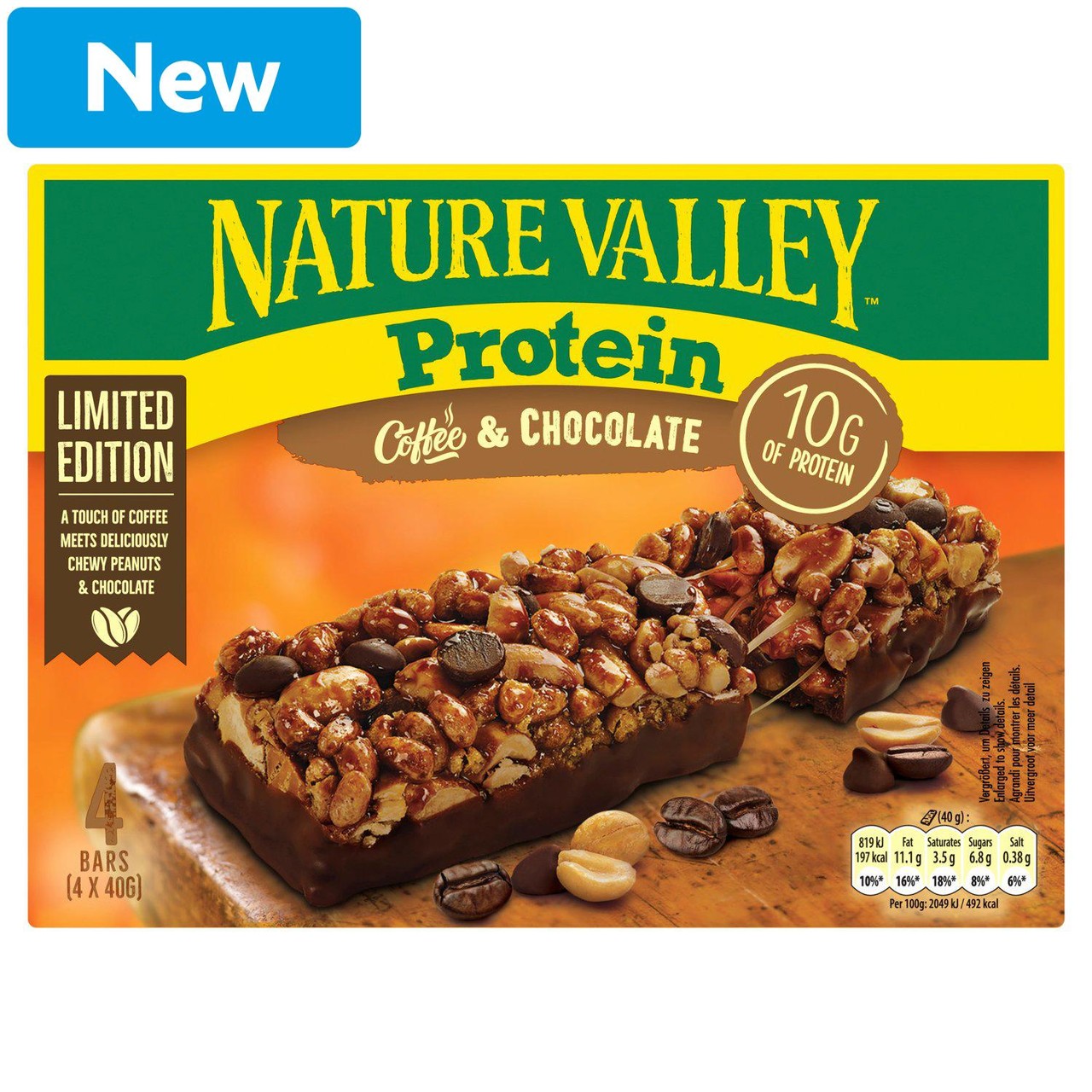 Nature Valley Limited Edition Protein Coffee & Chocolate Bars 4x40g