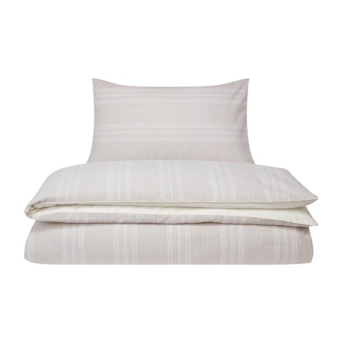 Home Style 100% Cotton Yarn Dye Natural Stripe Duvet Set Double