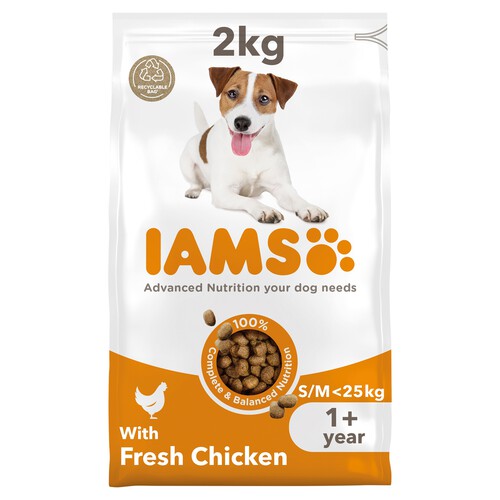 Iams For Vitality Adult Small Medium Dog Food With Fresh Chicken Morrisons Online Groceries Offers