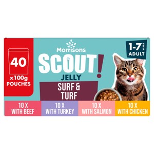 Morrisons Scout Surf & Turf In Jelly Adult Cat Food 40 x 100g