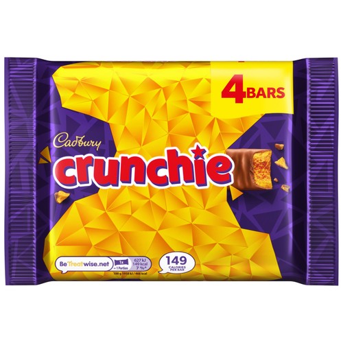 Cadbury Crunchie Chocolate Bar 4 Pack Multipack