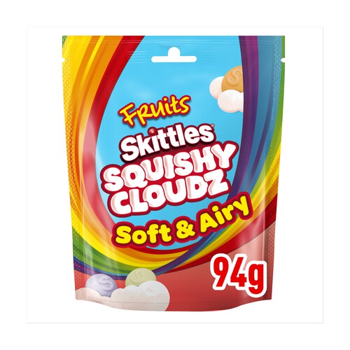 Skittles Squishy Cloudz Chewy Sweets Fruit Flavoured Sweets Pouch Bag