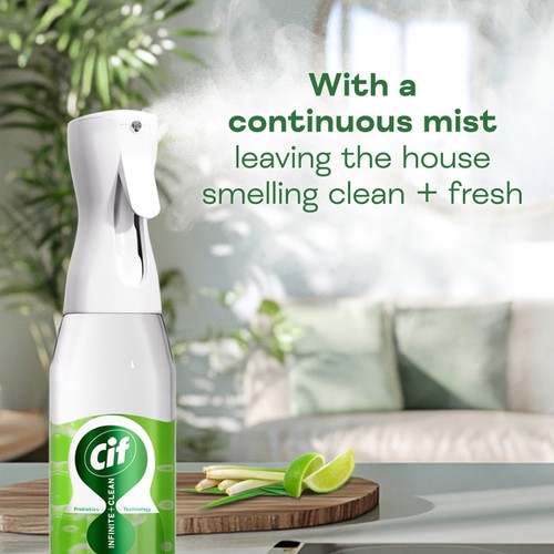 Cif Infinite Clean All in One Lime & Lemongrass Cleaner Spray 590ml