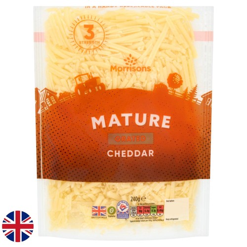 Morrisons Grated Mature White Cheddar 240g