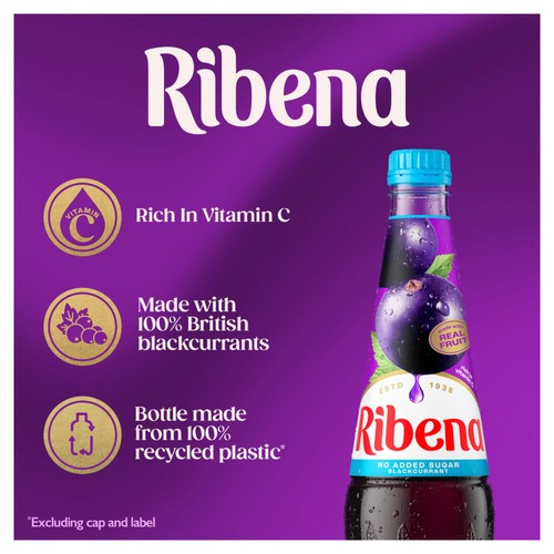 Ribena Blackcurrant Squash No Added Sugar 850ml