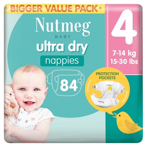 Nutmeg ultra dry nappies size 4