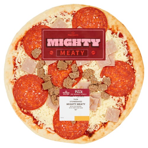 Market Street Mighty Meaty Thin Stonebaked 10 Pizza