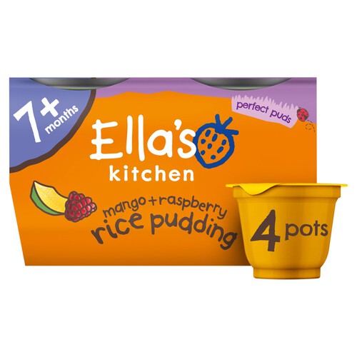 Ella's Kitchen Organic Mango And Raspberry Rice Pudding 