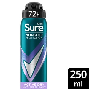 Sure Men Nonstop Protection Antiperspirant Aerosol Active Dry 250 Ml