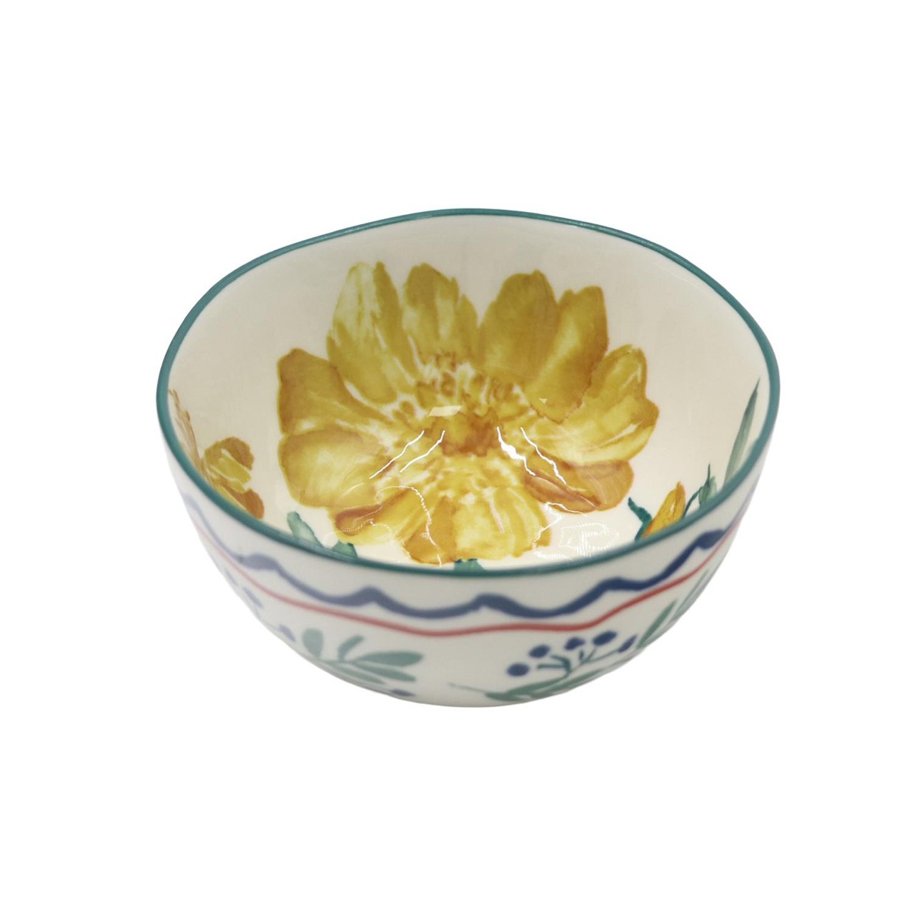Nutmeg Home Handpainted Sunflower Dip Bowl