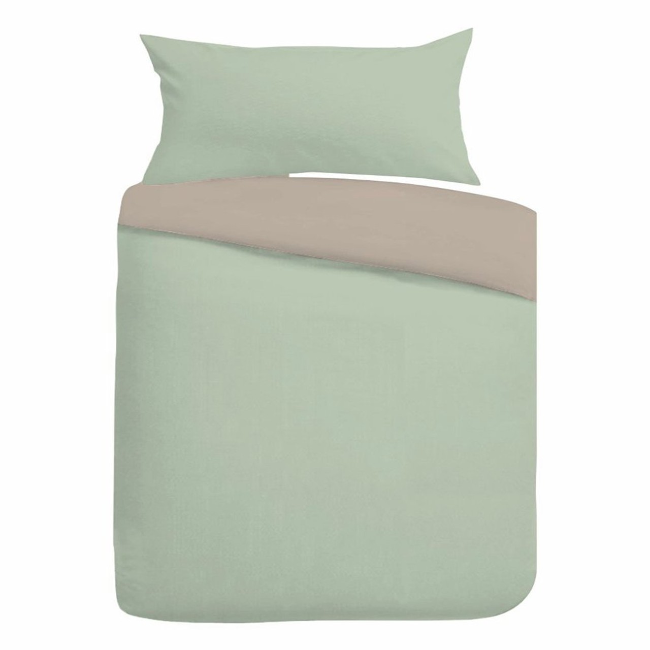 Nutmeg Home Easy Care Sage Reversible Duvet Single