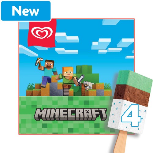 Minecraft Vanilla & Chocolate Ice Cream Sticks 4 x 75ml