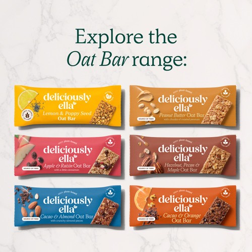 Deliciously Ella Lemon & Poppy Seed Oat Bars Multipack 3x50g