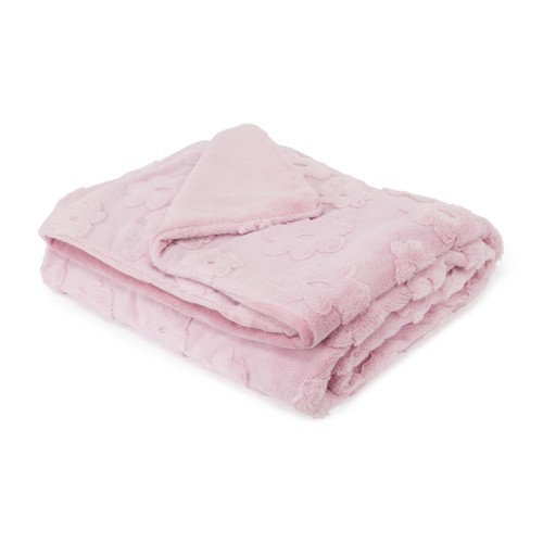 Nutmeg Home Daisy Embossed Pink Throw 150 x 200cm