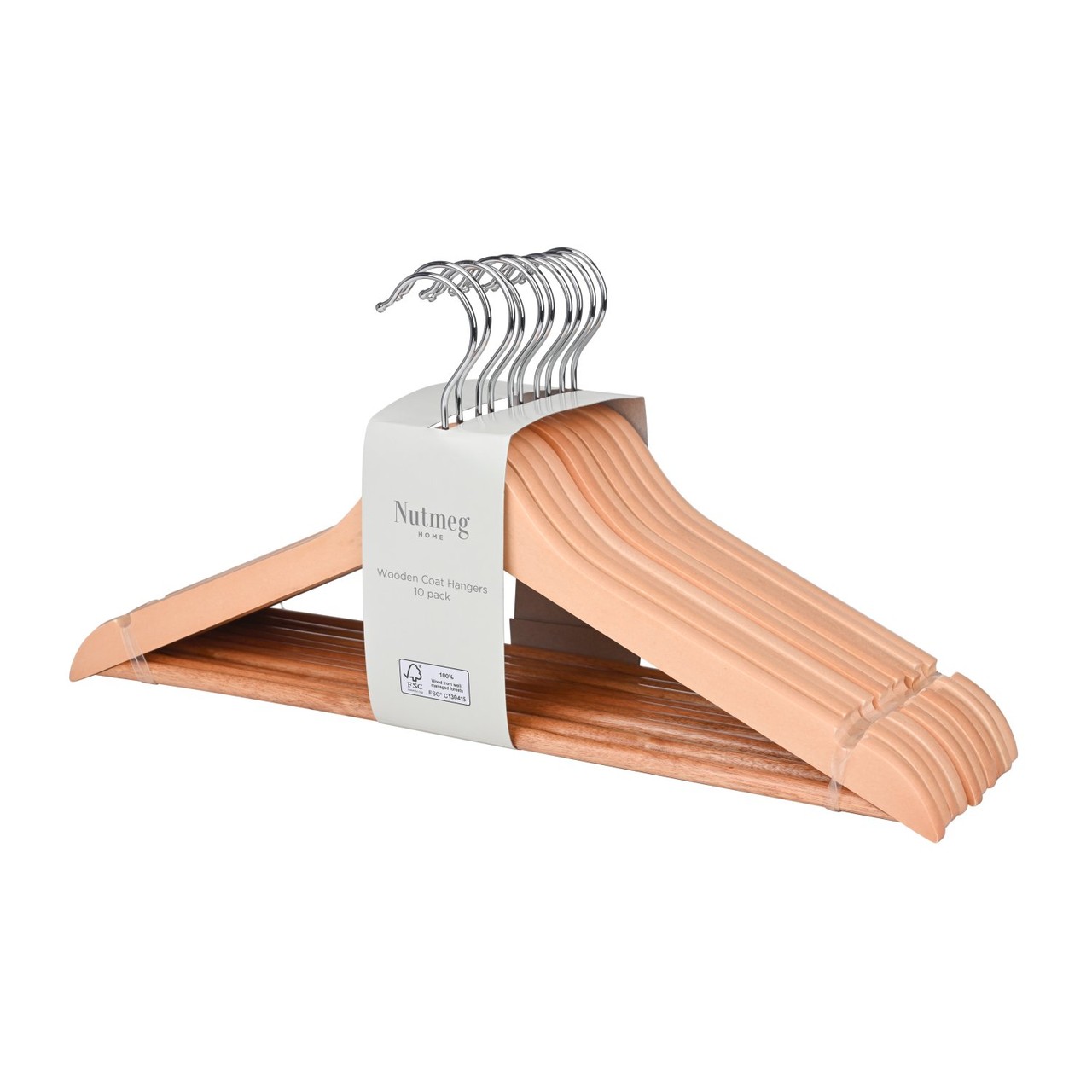 Nutmeg Home Wooden Coat Hangers