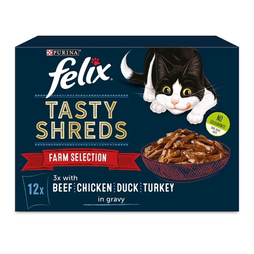 Felix Tasty Shreds Farm Selection in Gravy Wet Cat Food