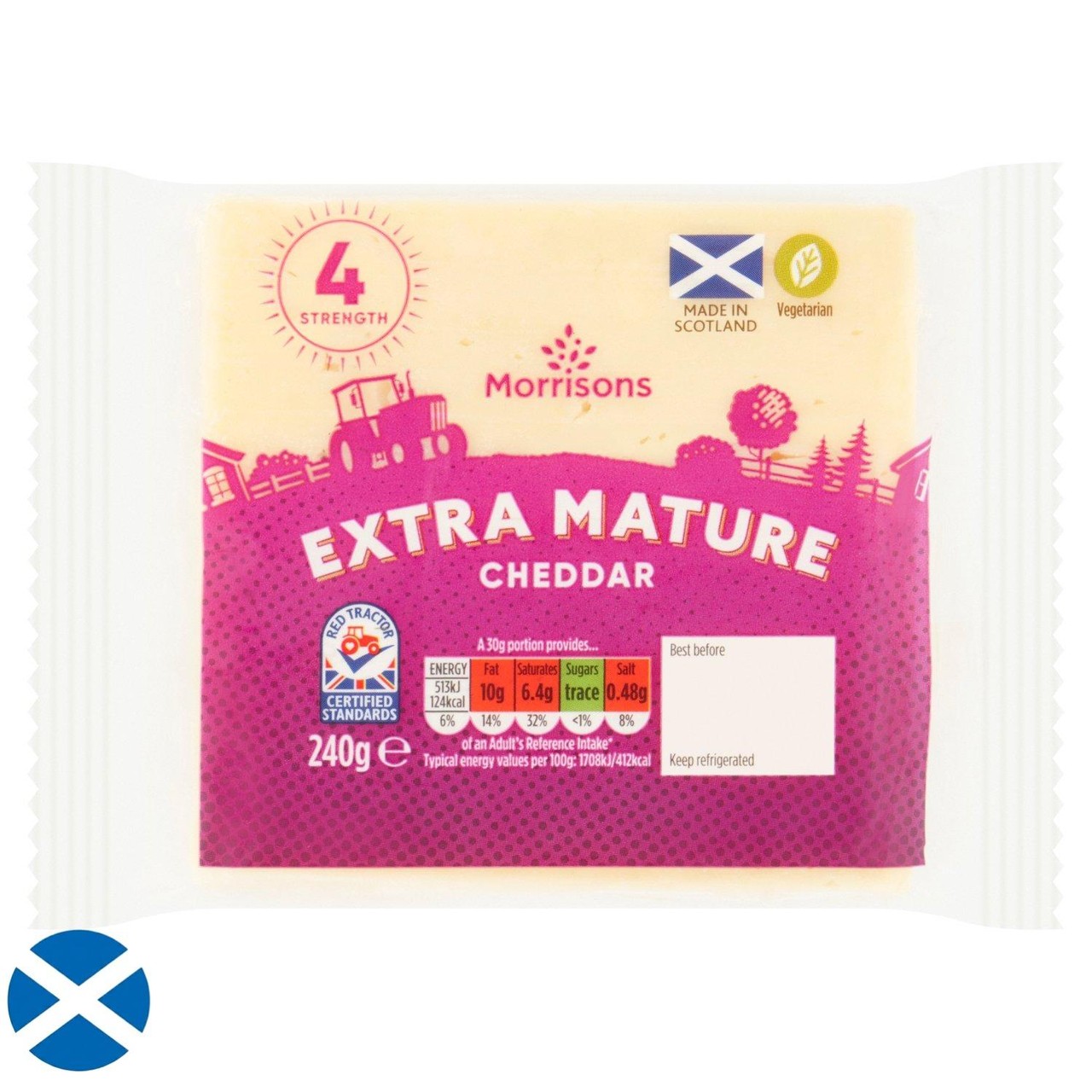 Morrisons Scottish Extra Mature White Cheddar 240g