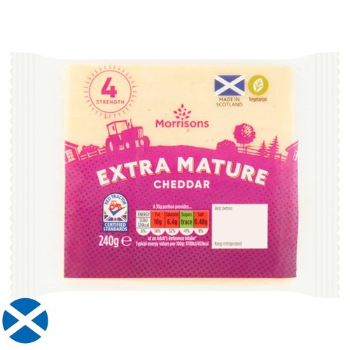 Morrisons Scottish Extra Mature White Cheddar 240g