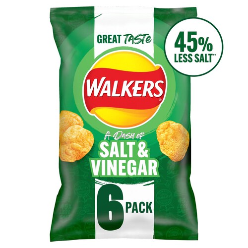 Walkers Less Salt A Dash Of Salt and Vinegar Multipack Crisps