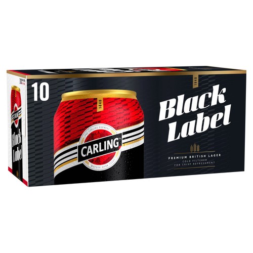 Carling Black Label Premium Lager Beer Cans 10 x 440ml