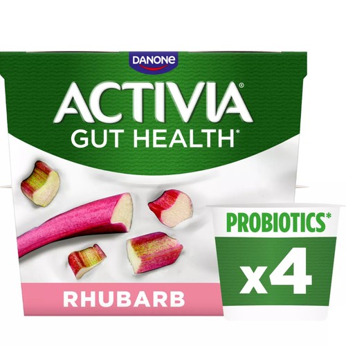 Activia Rhubarb Gut Health Fruit Yoghurt Multipack