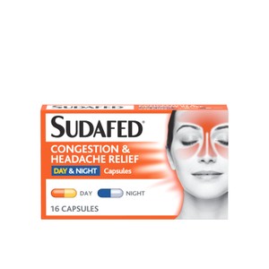 Sudafed Congestion Headache Relief Capsules, Day & Night 16s