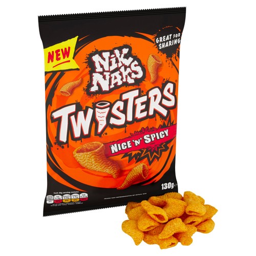 Nik Naks Twisters Nice 'N' Spicy Sharing Crisps  130g