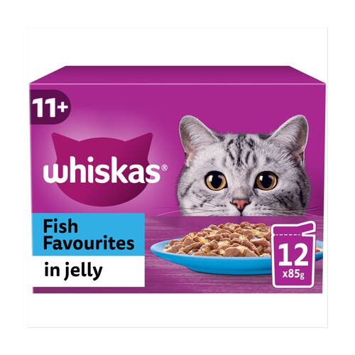 Whiskas Senior 11+ Fish Favourites Pouches in Jelly