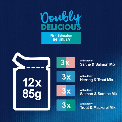 FELIX Doubly Delicious Fish Selection in Jelly Wet Cat Food 12x85g