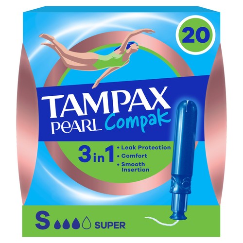 Tampax Pearl Compak Pearl 3 In 1 Tampons Super