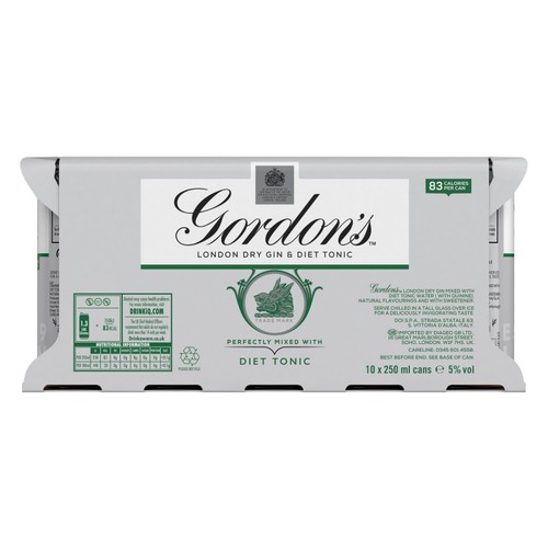 Gordon's London Dry Gin and Slimline Tonic Ready to Drink Multipack