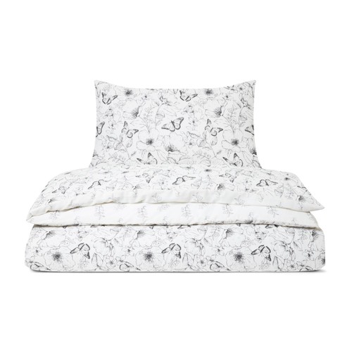 Nutmeg Home Easy Care Mono Butterflies Duvet Set King