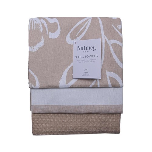 Nutmeg Scandi Stripe Tea Towels