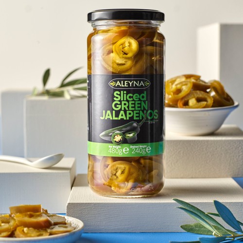 Aleyna Sliced Green Jalapeno Peppers (480g)