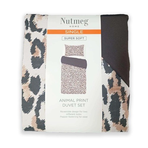 Nutmeg Home Soft Touch Animal Print Duvet Set Single