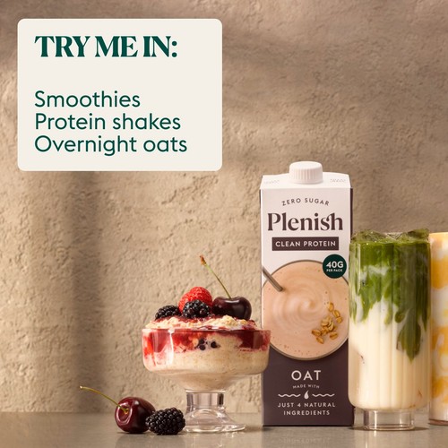 Plenish Organic Oat Protein Zero Sugar Drink Long Life Dairy Free 1L