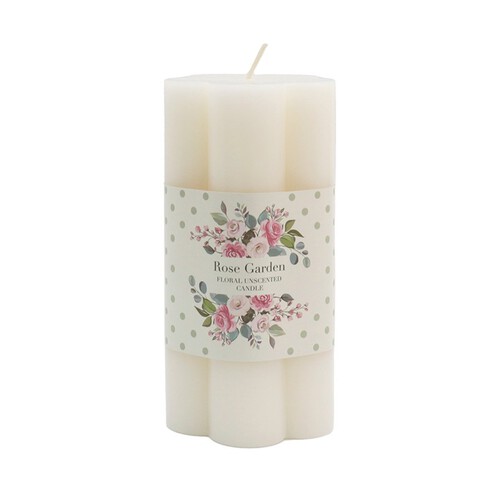 Nutmeg Home Floral Shaped Candle Cream