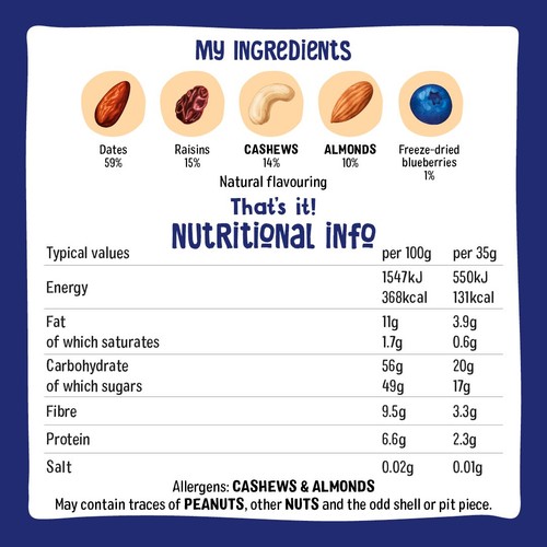 Nakd Blueberry Muffin 4 Raw Fruit & Nut Bars 