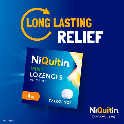 NiQuitin Mint Lozenge - 4mg, 72 Nicotine Lozenges -Stop Smoking Aid