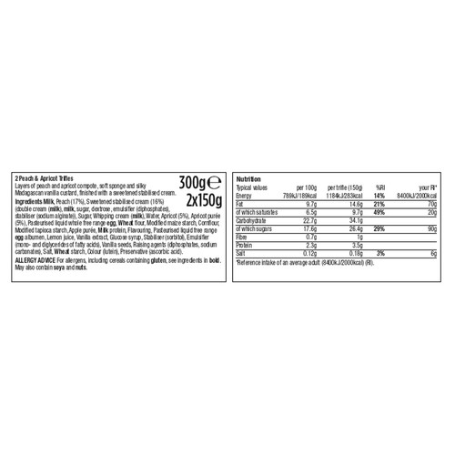 Morrisons The Best Peach & Apricot Trifle 2x150g