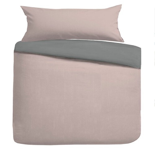 Nutmeg Home Easy Care Blush Reversible Duvet Single