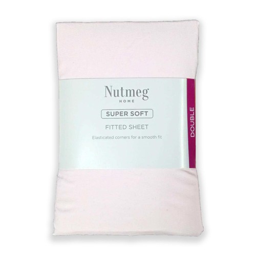 Nutmeg Home Soft Touch Pink Colour Fitted Sheet Double