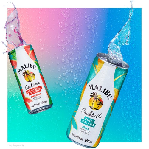 Malibu Pina Colada Pre-Mixed Cocktail Can   250ml
