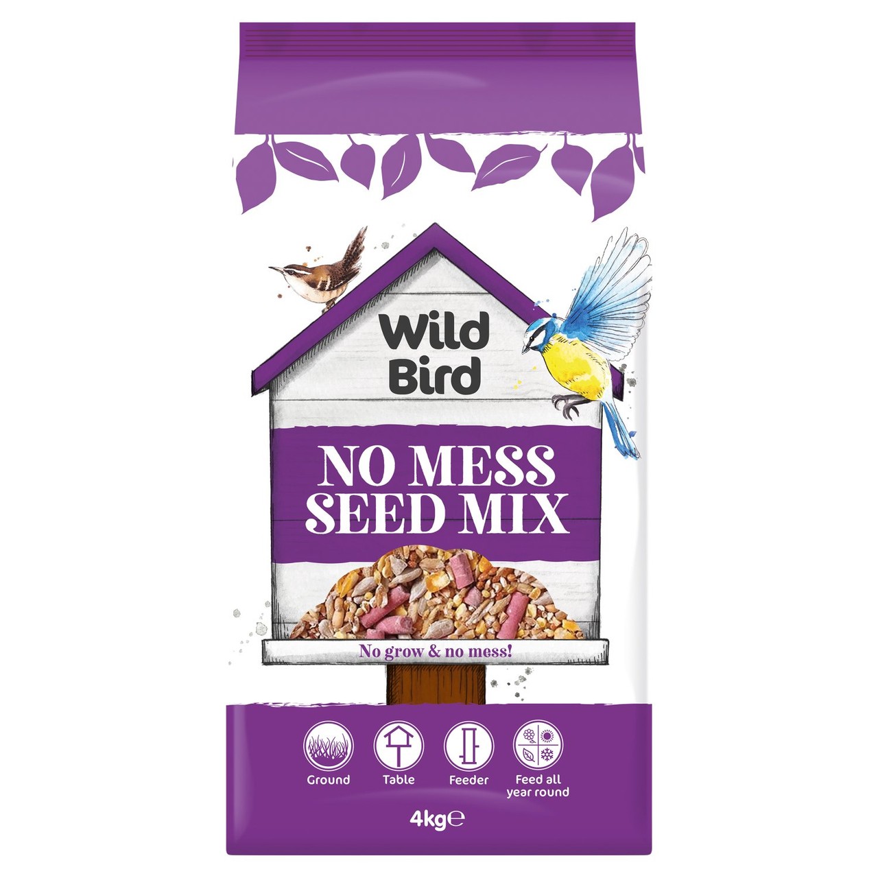 Wild Bird No Mess Seed Mix 4kg