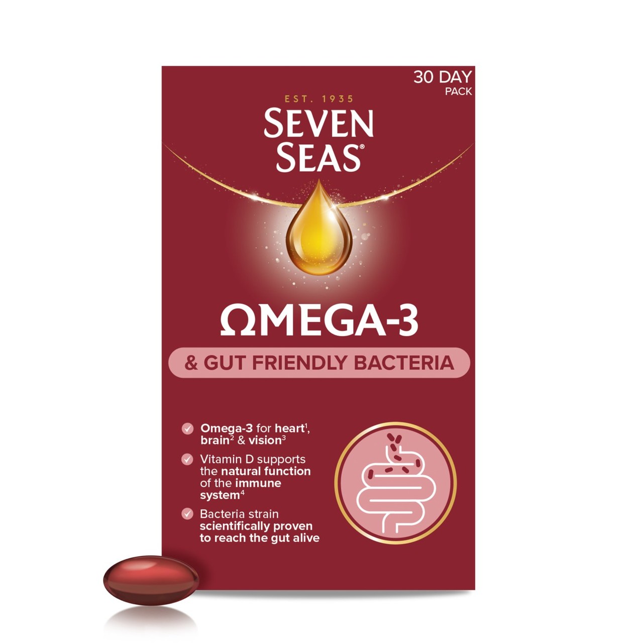 Seven Seas Omega Gut Friendly Bacteria 30ct