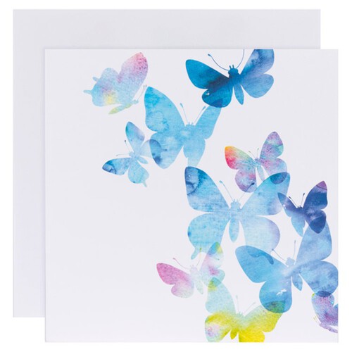 Hallmark Watercolour Butterfly Open Blank Card