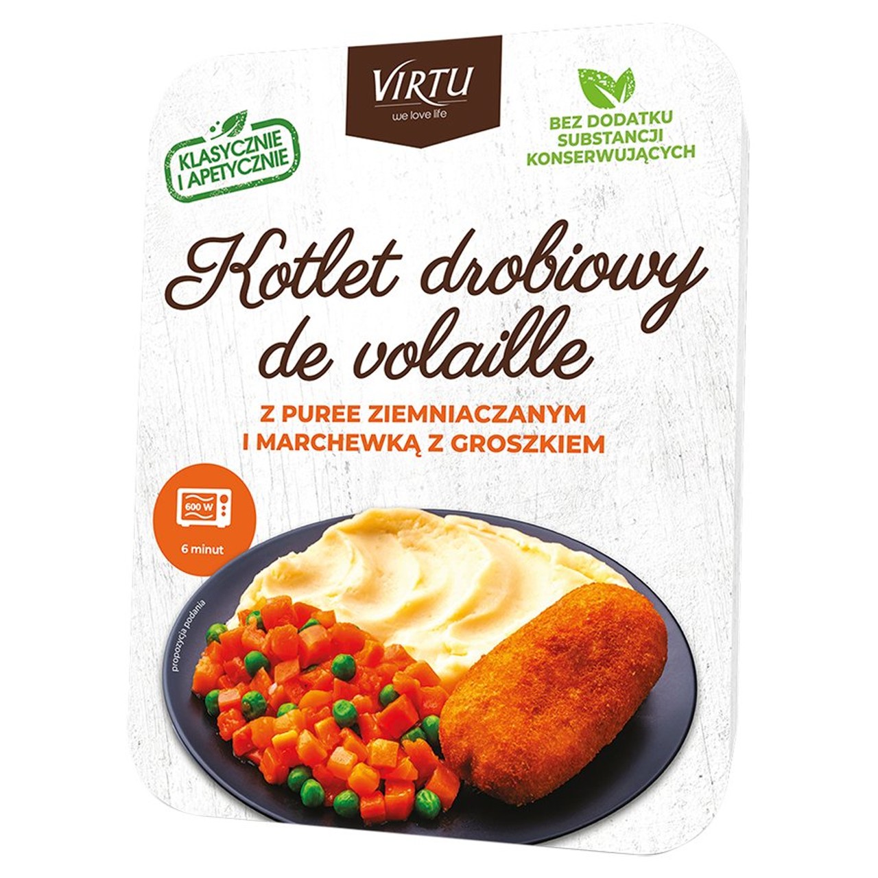 Virtu Chicken Kiev With Potato Puree & Carrot With Peas